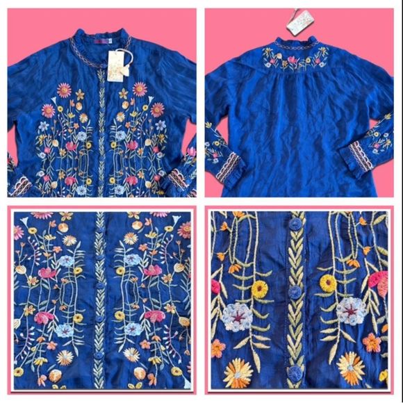 NWT Johnny Was Lolanda Embroidered Button Front Shirt - Picture 10 of 16